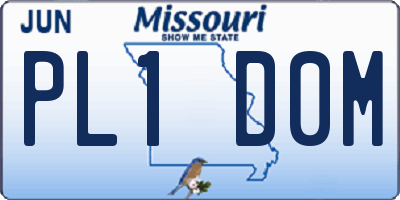 MO license plate PL1D0M