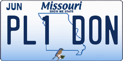 MO license plate PL1D0N