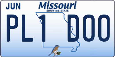 MO license plate PL1D0O