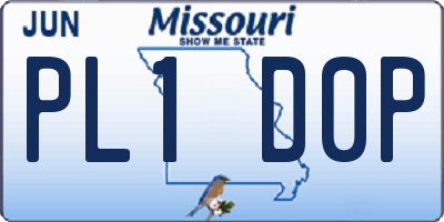 MO license plate PL1D0P