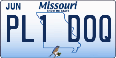 MO license plate PL1D0Q