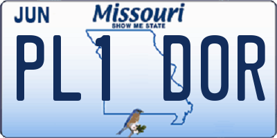 MO license plate PL1D0R
