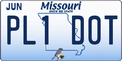 MO license plate PL1D0T