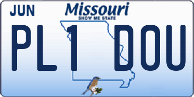 MO license plate PL1D0U
