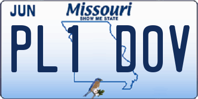 MO license plate PL1D0V