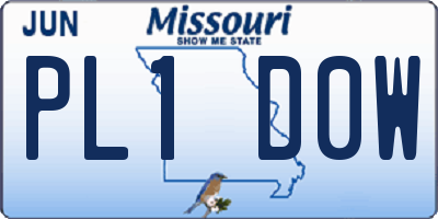 MO license plate PL1D0W