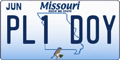 MO license plate PL1D0Y