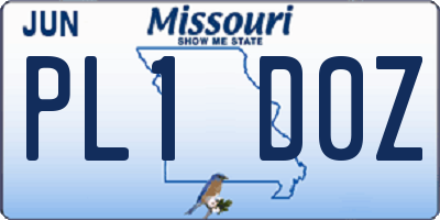 MO license plate PL1D0Z