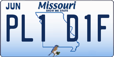 MO license plate PL1D1F