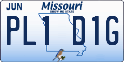 MO license plate PL1D1G