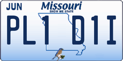 MO license plate PL1D1I
