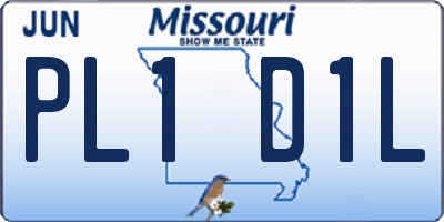 MO license plate PL1D1L
