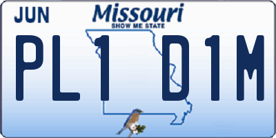 MO license plate PL1D1M