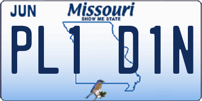 MO license plate PL1D1N