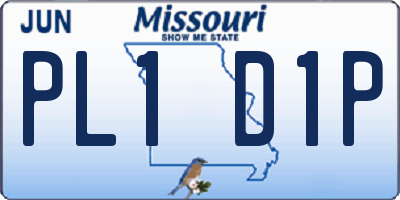 MO license plate PL1D1P