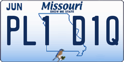 MO license plate PL1D1Q