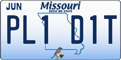 MO license plate PL1D1T