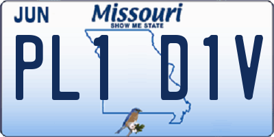MO license plate PL1D1V