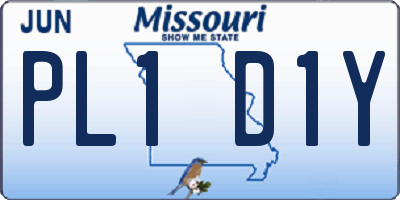 MO license plate PL1D1Y
