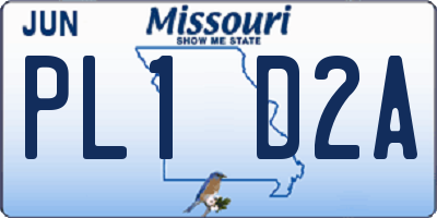 MO license plate PL1D2A