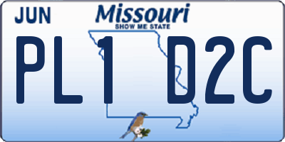 MO license plate PL1D2C