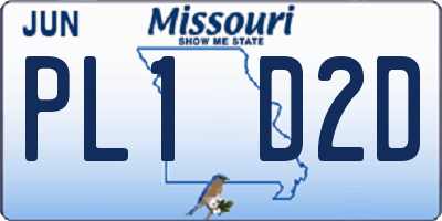 MO license plate PL1D2D