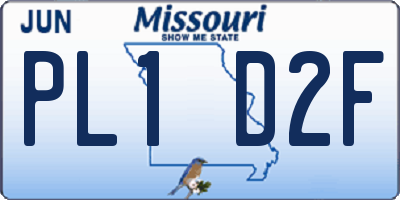 MO license plate PL1D2F