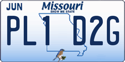 MO license plate PL1D2G