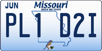 MO license plate PL1D2I