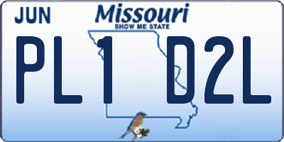 MO license plate PL1D2L