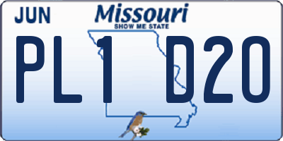 MO license plate PL1D2O