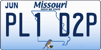 MO license plate PL1D2P