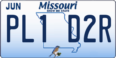 MO license plate PL1D2R