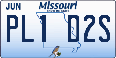 MO license plate PL1D2S