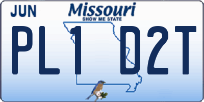 MO license plate PL1D2T