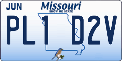 MO license plate PL1D2V