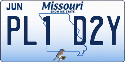 MO license plate PL1D2Y