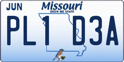 MO license plate PL1D3A