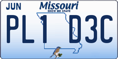 MO license plate PL1D3C