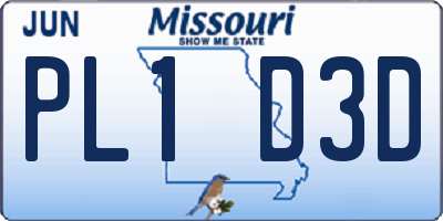 MO license plate PL1D3D
