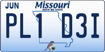 MO license plate PL1D3I