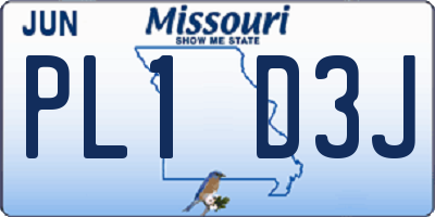 MO license plate PL1D3J