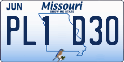 MO license plate PL1D3O