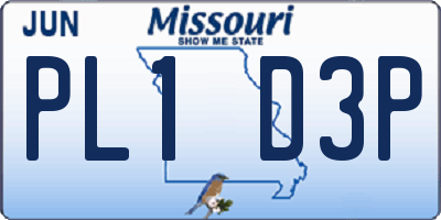 MO license plate PL1D3P