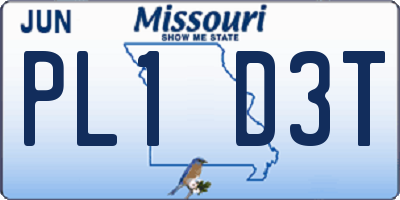 MO license plate PL1D3T