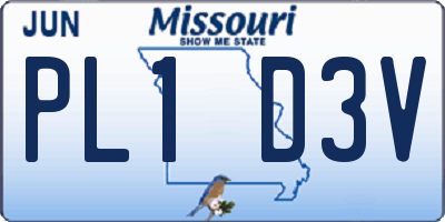 MO license plate PL1D3V