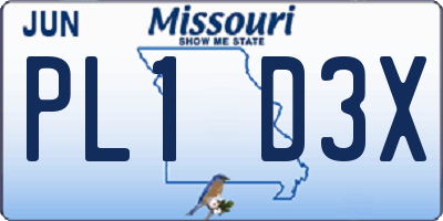 MO license plate PL1D3X