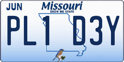 MO license plate PL1D3Y