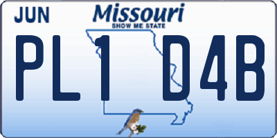 MO license plate PL1D4B