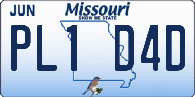 MO license plate PL1D4D